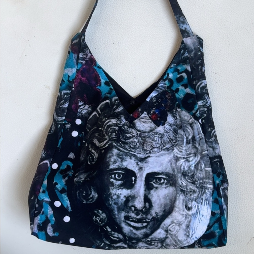Artistic Black and Blue Tote Bag